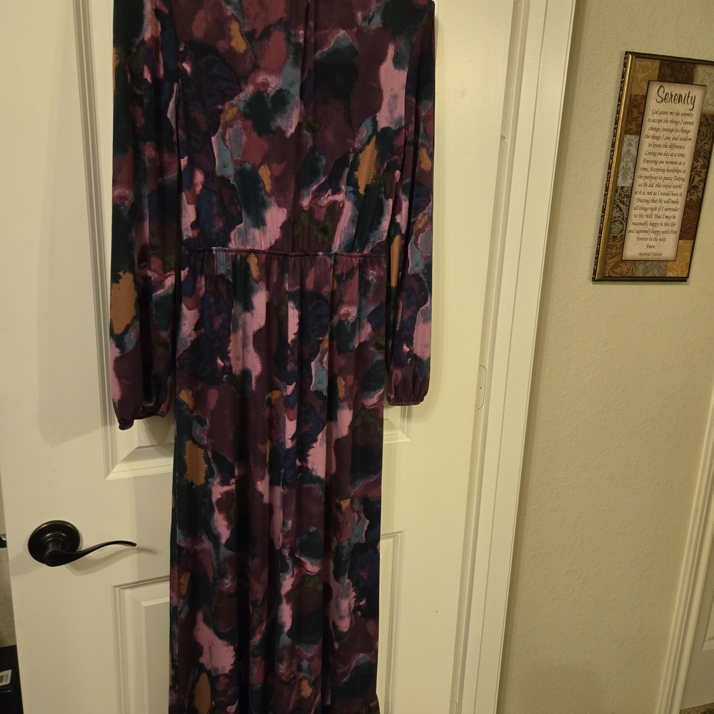 Elegant Purple Patterned Dress